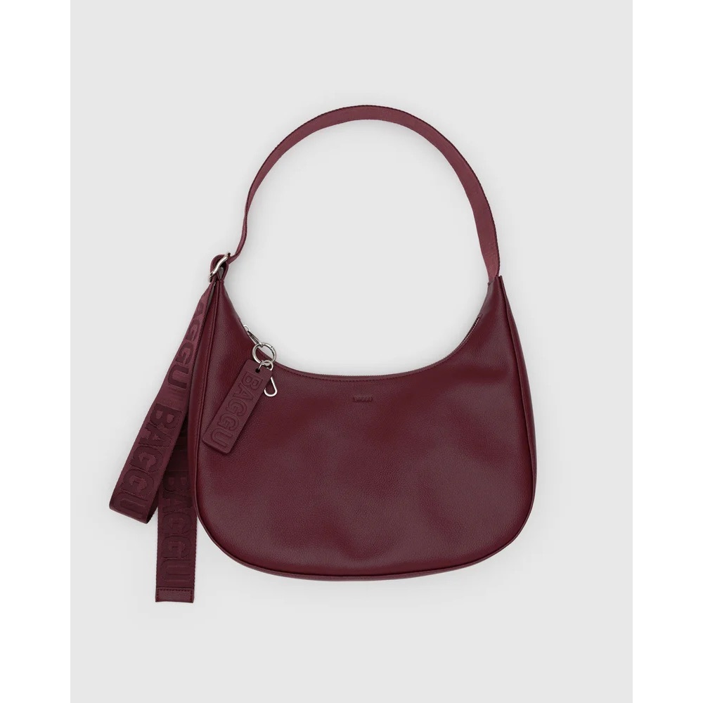 BAGGU Medium Recycled Leather Crescent Bag